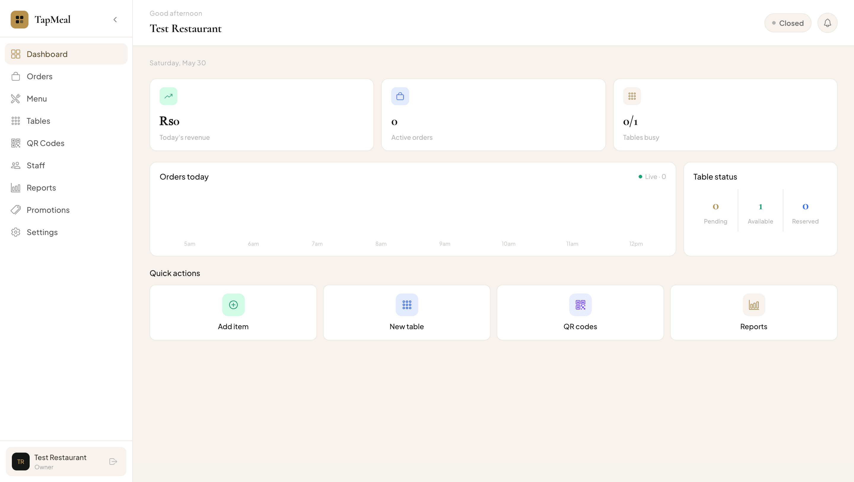 Dashboard & Order Management